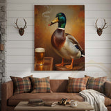 Maxcorners Duck with Beer Glass and Smoke Wrapped Canvas