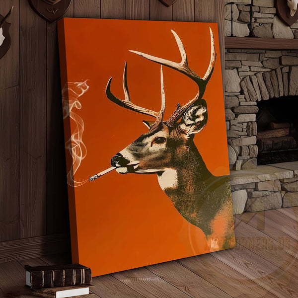Maxcorners Deer Pop Art with Smoke Wrapped Canvas