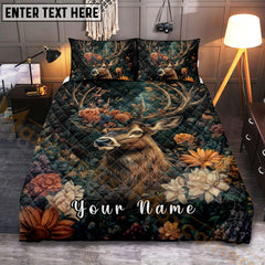 Maxcorners Royal Deer Bloom Bedding Set 3D Print Custom Name