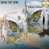 Maxcorners Fishing Golden Line Skinfish Pattern Sport Custom Name & Team Name 3D Shirts (8 Fish Species)