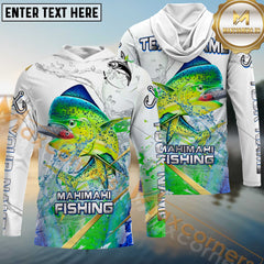 Maxcorners Mahi - Mahi Fishing Golden Line Skinfish Pattern Sport Custom Name & Team Name 3D Shirts