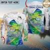 Maxcorners Fishing Golden Line Skinfish Pattern Sport Custom Name & Team Name 3D Shirts (8 Fish Species)