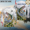 Maxcorners Fishing Golden Line Skinfish Pattern Sport Custom Name & Team Name 3D Shirts (8 Fish Species)