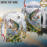Maxcorners Pike Fishing Golden Line Skinfish Pattern Sport Custom Name & Team Name 3D Shirts
