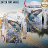 Maxcorners Fishing Golden Line Skinfish Pattern Sport Custom Name & Team Name 3D Shirts (8 Fish Species)
