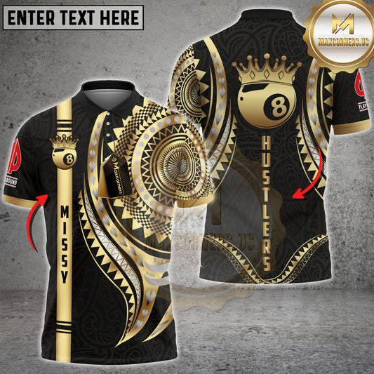 Maxcorners Billiards 8 Ball Gold Mandala Multicolor Options Personalized Name, Team Name 3D Shirt For Missy