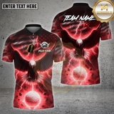Maxcorners Golf Shirt Lightning Strike Eagle Golf Shirt, Customized Name & Team Name 3D Shirts (4 Colors)