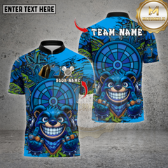 Maxcorners Darts Gangster Bear Design Multioptions Personalized Name, Team Name Unisex 3D Shirt (4 Colors)