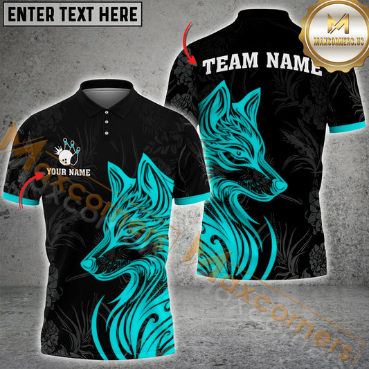 Maxcorners Bowling Wolf Multicolor Options Personalized Name, Team Name 3D Shirt (4 colors)