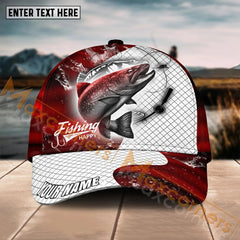 Maxcorners Trout Fishing Red Dark Pattern Sport Pattern Personalized Name 3D Cap MT133