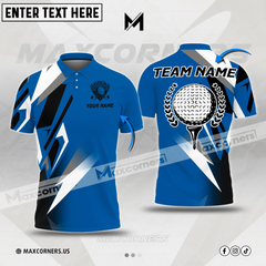 Maxcorners Customized Name Golf Fire Ball Pattern Multicolor Option 3D Polo Shirt