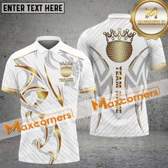 Maxcorners Customized Name Golf Crown Premium Ball Pattern Multicolor Option 3D Polo Shirt