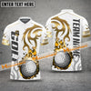 Maxcorners Customized Name Golf Fire Premium Ball Pattern Multicolor Option 3D Polo Shirt