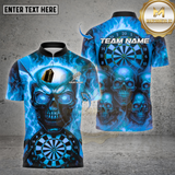 Maxcorners Darts Shirt  Skull With Dartboard & Darts Design Multioptions Personalized Name, Team Name Unisex 3D Shirt (4 Colors)