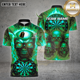 Maxcorners Darts Shirt  Skull With Dartboard & Darts Design Multioptions Personalized Name, Team Name Unisex 3D Shirt (4 Colors)