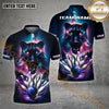 Maxcorners Bowling Ball & Pins The Panther Galaxy Bowling Ball Pattern Personalized Name, Team Name 3D Polo Shirt (4 Colors)