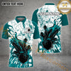 Maxcorners The Wave And Bowling Ball & Pins Personalized Name, Team Name 3D Polo Shirt (4 Colors)