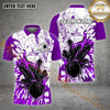 Maxcorners The Wave And Bowling Ball & Pins Personalized Name, Team Name 3D Polo Shirt (4 Colors)