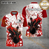 Maxcorners The Wave And Bowling Ball & Pins Personalized Name, Team Name 3D Polo Shirt (4 Colors)