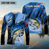 Maxcorner Fishing Sun Protection Sport Jersey Pattern Personalized Name And Team Name Long Sweat Shirt (8 Fish Species)