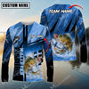 Maxcorner Fishing Sun Protection Sport Jersey Pattern Personalized Name And Team Name Long Sweat Shirt (8 Fish Species)