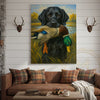 Maxcorners Black Lab Retriever With Duck Hunting Art Wrapped Canvas