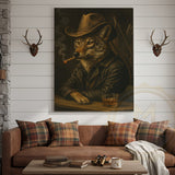 Maxcorners Wolf Cowboy With Whiskey Rustic Western Bar Art Wrapped Canvas