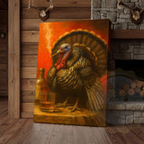 Maxcorners Turkey With Whiskey And Cigar Rustic Bar Wall Art Wrapped Canvas