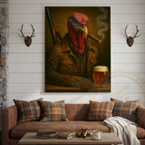 Maxcorners Turkey Hunter With Beer And Cigar Rustic Lodge Wall Art Wrapped Canvas