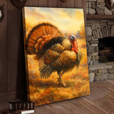 Maxcorners Turkey In Autumn Field Rustic Hunting Lodge Wall Art Wrapped Canvas