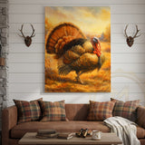 Maxcorners Turkey In Autumn Field Rustic Hunting Lodge Wall Art Wrapped Canvas