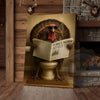 Maxcorners Turkey Reading Newspaper Smoking Cigar Funny Bathroom Art Wrapped Canvas