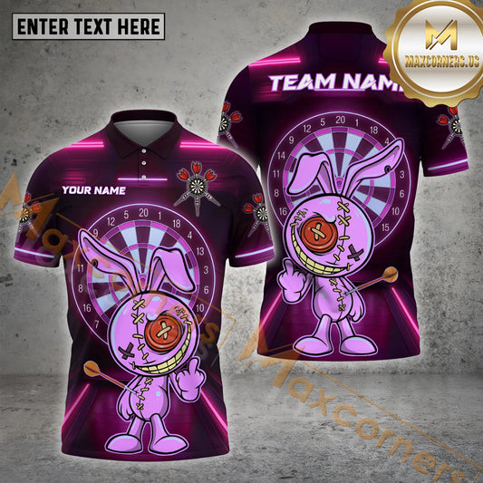 Maxcorners Crazy Bunny Darts Target Multicolor Options Personalized Name, Team Name 3D Shirt (4 Colors)