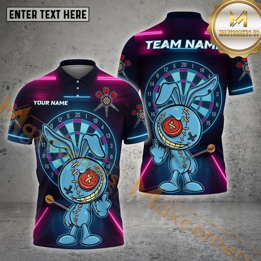 Maxcorners Crazy Bunny Darts Target Multicolor Options Personalized Name, Team Name 3D Shirt (4 Colors)