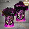 Maxcorners Personalized Darts Dragon Flame Pattern Personalized Name, Team Name 3D Polo Shirt (4 Colors)