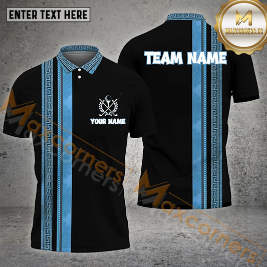 Maxcornera Golf Customized Name Golf Player Retro Pattern Multicolor Sport Jersey Pattern Custom 3D Polo Shirt (4 Colors)