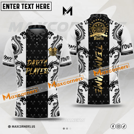 Maxcorners Darts For Team Design Dragon Pattern Option Customized Name 3D Shirt (4 Colors)