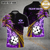 Maxcorners Pickleball Ball Fire Golden Line Premium Customized Name, Team Name 3D Shirt (4 colors)