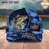 Maxcorners Fishing Midnight Bass Hunter Hooked on Nature Personalized 3D Cap  (11 Fish Species)