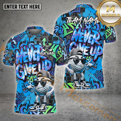 Maxcorners Never Give Up Golfer Personalized Name 3D Shirt (4 Color)