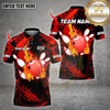 Maxcorners Bowling Flame Strike Fire Multicolor Options Personalized Name, Team Name Unisex 3D Shirt