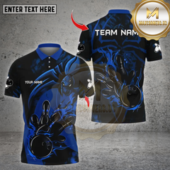 Maxcorners Bowling Dark Flame Demon Ball Multicolor Options Personalized Name, Team Name Unisex 3D Shirt