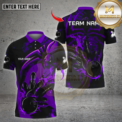 Maxcorners Bowling Dark Flame Demon Ball Multicolor Options Personalized Name, Team Name Unisex 3D Shirt