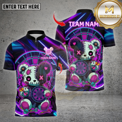 Maxcorners Darts Cute Gothic Bear Neon Multicolor Options Personalized Name, Team Name Unisex 3D Shirt