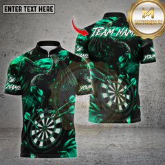 Maxcorners Darts Raven Crow Bullseye Multicolor Options Personalized Name, Team Name Unisex 3D Shirt
