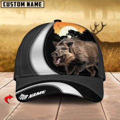 Maxcorners Boar Hunting Camo Pattern Personalized Name 3D Cap (2 colors)