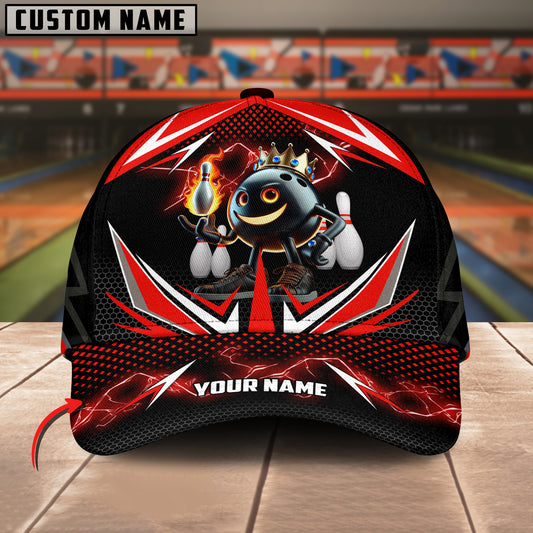 Maxcorners Thunder Funny Bowling Ball Multicolor Personalized Name 3D Cap (4 Color)