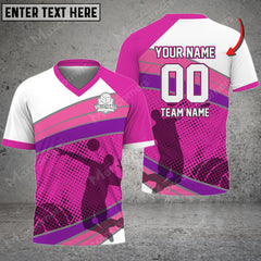 Maxcorners Volleyball Colorful Personalized  V-neck T-Shirt