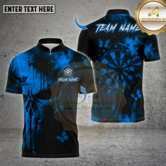 Maxcorners Darts Shirt Skull Butterfly Dartboard Multioptions Personalized Name, Team Name Unisex 3D Shirt (4 Colors)