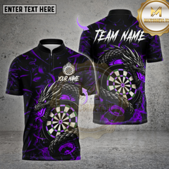 Maxcorners Darts Shirt Black Fire Dragon Dartboard Multioptions Personalized Name, Team Name Unisex 3D Shirt (4 Colors)